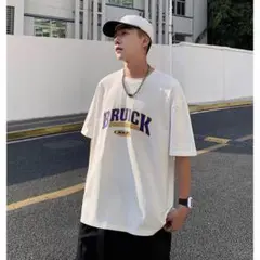 プリント 半袖 Tシャツ カットソー Mサイズ ホワイト 男女兼用 新品未使用