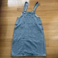 デニムオーバーオールスカート ライトブルー