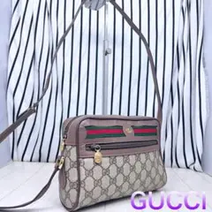 【美品】GUCCI×オールドグッチ斜めがけPVCシェリーラインショルダーバッグのサムネイル