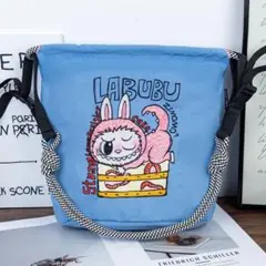 LABUBU エコバッグ 青 32cmx28cm 新品状態 即購入OK すぐ発送