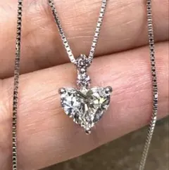 美品☆ハートカットダイヤ1.028ct+ピンクダイヤ0.06ct☆絶品ネックレス