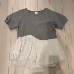 ELENDEEK グレー/ホワイト 半袖トップス