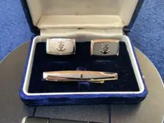 希少　未使用品　ネクタイピン カフスボタン セット シルバー 海上自衛隊