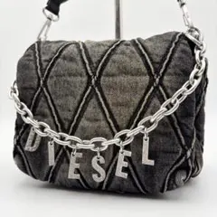 極美品 ディーゼル Charm-D ショルダーバッグ セブチ ブラック