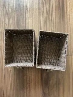 ブラウン　収納バスケット　2個セット