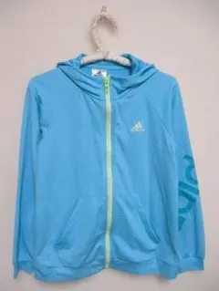 adidas ジップアップパーカー ライトブルー 140cm