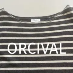 ORCIVL オーシバル/ボートネックワンピースボーダー7部袖・カラーグレーのサムネイル
