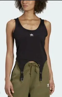 adidasOriginal ガーターベルトデザイン タンクトップ ブラックのサムネイル