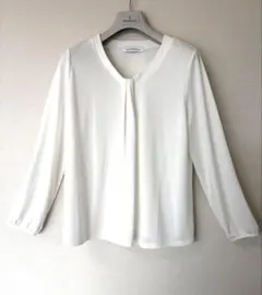 グリーンレーベル 長袖 白 ブラウス ビジネス オケージョン 洗える