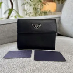 PRADA プラダ サフィアーノレザー トライアングルロゴ 三つ折り財布