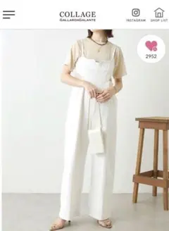 クリッピングデニムロンパース/Q.anos/WEB限定のサムネイル