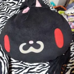 汎用うさぎ 黒 顔型ぬいぐるみクッション