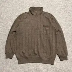 【ラムちゃん様専用】ハーフジップトップス ブラウン ストライプ 062701