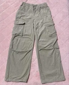 GU コーデュロイパラシュートパンツ　グリーン　S