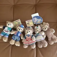 ダッフィーシェリーメイぬいぐるみバッジ 5点セット