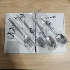 vivo デザートスプーン フォーク 各2本セット x 3セットのサムネイル