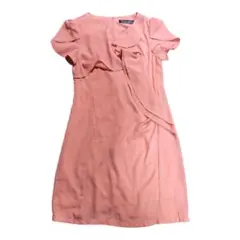 ピンク フリル付きワンピース SからM