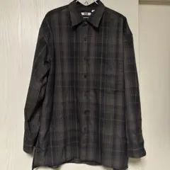 UNIQLO U フランネルオーバーサイズチェックシャツ　L