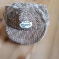 ブラウン コーデュロイ 耳付きキャップ