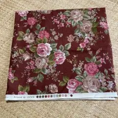 LECIEN 花柄 綿生地 赤茶色