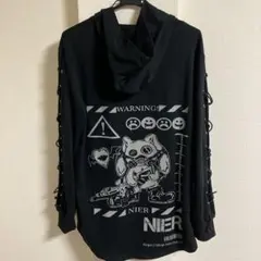NieR CLOTHING レースアップ パーカー ブラック