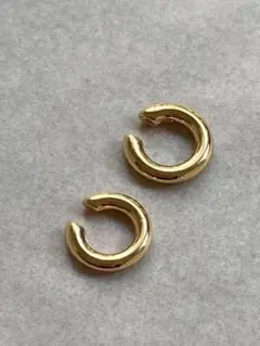 イヤーカフ 2連 ダブルライン シンプル　ゴールドカラー　軟骨　フープ