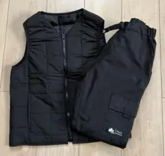 ベスト ズボン　2着セット　140 黒　中綿　防寒　ロゴス　アウトドア　キャンプ