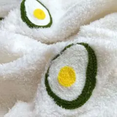 アボカドさん ①きなり 刺繍ボアニット生地 秋冬用 ふわふわやわらか