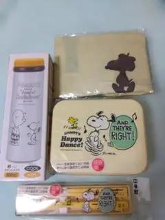 【新品】スヌーピー お弁当箱・カトラリー・保温・保冷マグボトル・エコバックセットのサムネイル