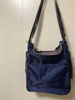 ネイビー ナイロン ショルダーバッグ
