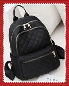 キルティング リュック マザーズバッグ 軽量 大容量 ブラック 黒