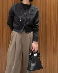 *タグ付き新品*CABaN コットンカシミヤ クルーネックカーディガンxs