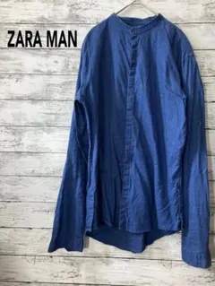 ZARA MAN ザラ　【XL相当】ノーカラーシャツ　長袖　スリムフィット