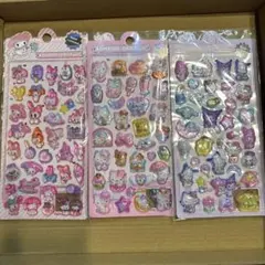 立体シール　3D ぷっくり　ハローキティ　プリン　マイメロ　ボンボンドロップ風