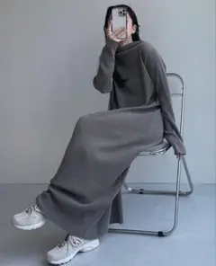 wee9s ロングワンピース Free アッシュグレー