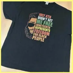 GILDAN Juneteenth プリントTシャツ ブラック XL