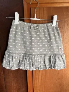 mikihouseハート柄フリルスカート グレー120cm