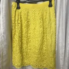 イエローレースタイトスカート