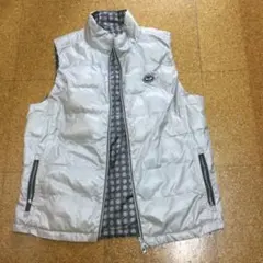 MUNITALP リバーシブルダウンベスト　シルバー✖️水玉　オシャレかわいい❣️