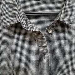 Samansa Mos2 長袖シャツ 黒白チェック