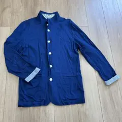 ジャケット　カーディガン　薄手　ブルー　ネイビー　M ボタン　トップス
