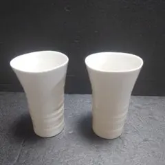 【新品未使用❗】ホワイト陶器 タンブラー 2個セット