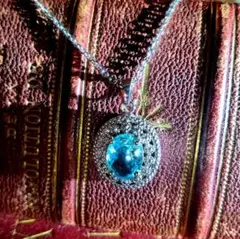 【新品・２ct】アクアマリン風ネックレス／Silver９２５
