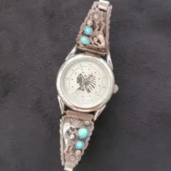 インディアンジュエリー　腕時計　シルバー　ターコイズ　925　ウォッチ