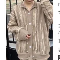 長袖 カーディガン ベージュ Fサイズのサムネイル