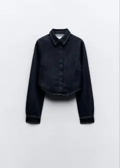 ZARA クロップドデニムシャツ Lサイズ