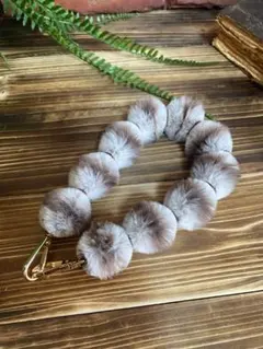 グラデーションミンクフェイクファーふわもこ❣️ハンドストラップ 《ダークブラウン》