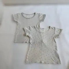 半袖 肌着 90 綿100% 星柄　ストライプ