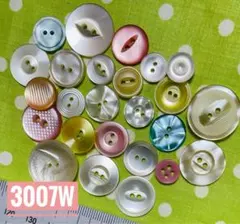 3007Wビンテージ生地&ボタン