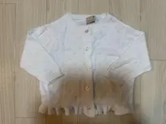 petit main ホワイト　カーディガン 80